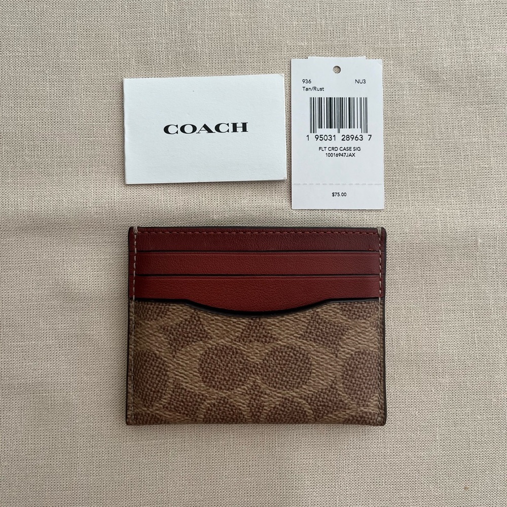 Coach Signature Canvas Card Case